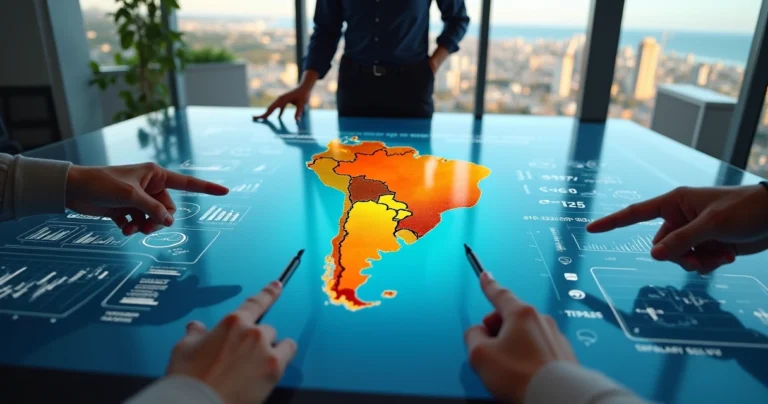 Mapa da região Nordeste com gráficos socioeconômicos sobrepostos em um ambiente moderno
