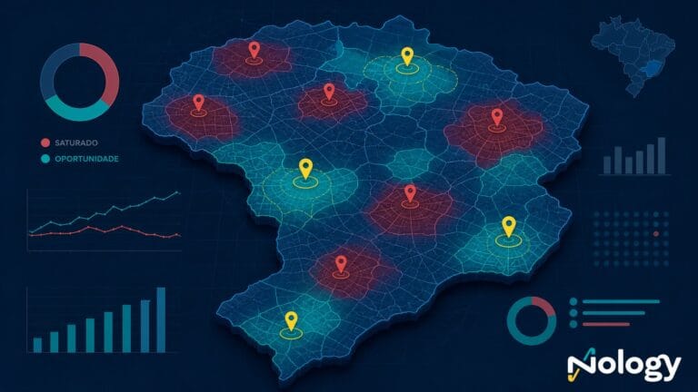 área saturada mercado mapa territorial oferta e demanda